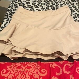 SHEIN Pale Blush Tiered Skater Mini Skirt